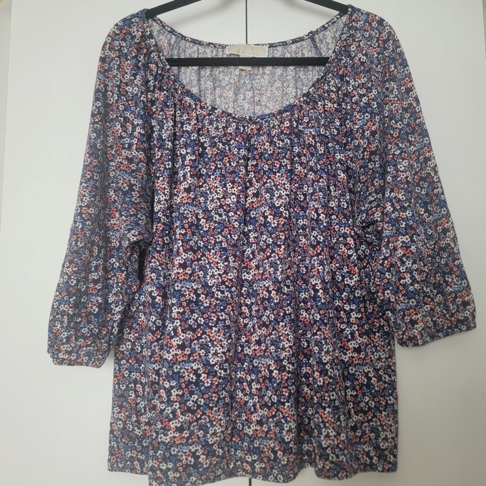 Mickael Kors Floral Print Top Sz 2X